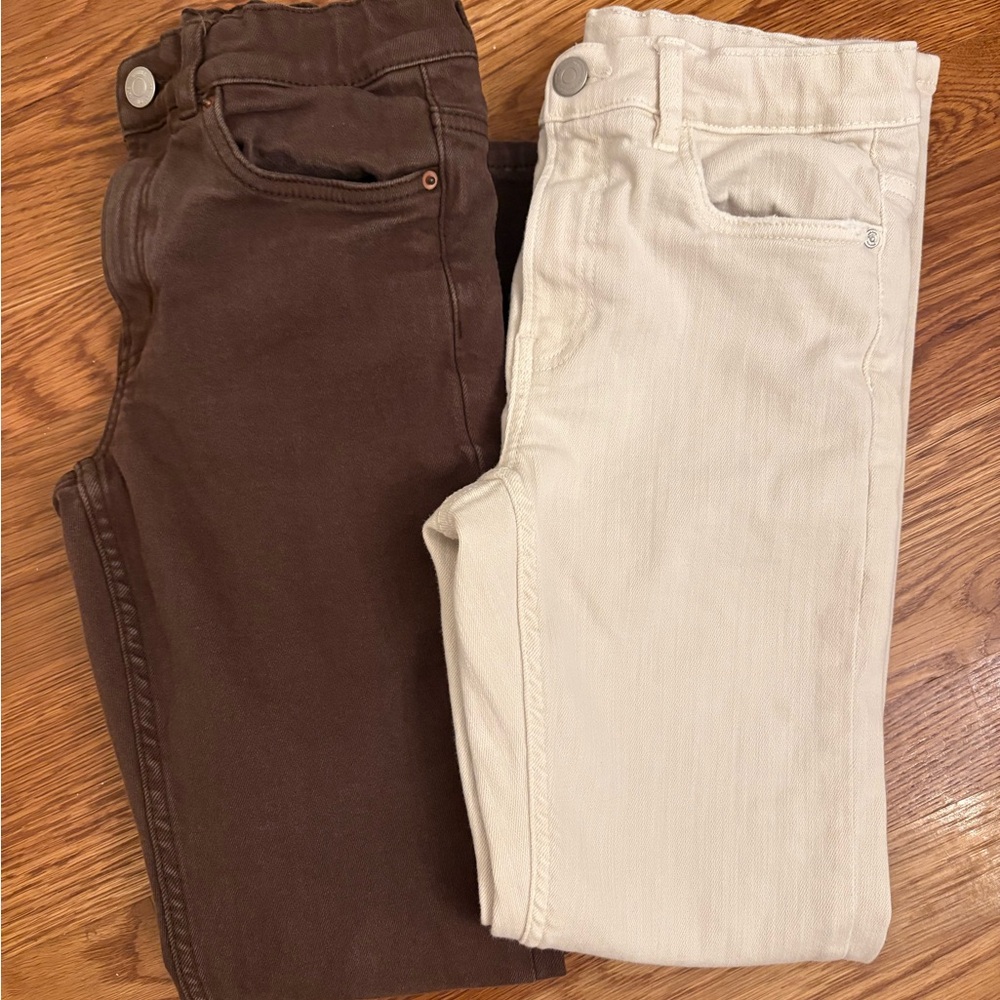Zara Kids' Jeans in Brown and Cream